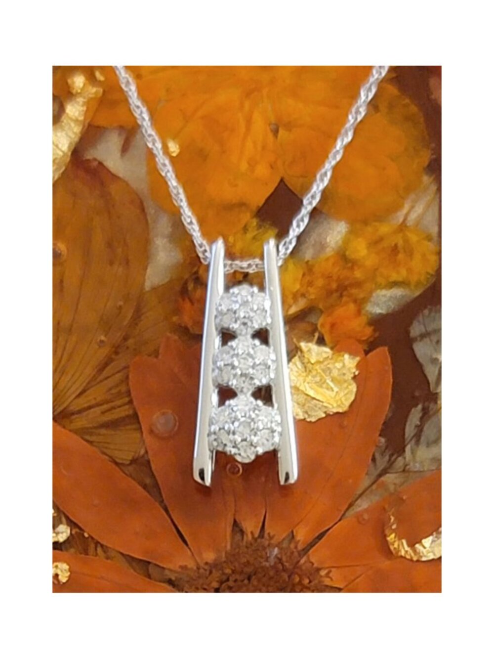 1/4 CT Lab Grown Diamond Floral Drop Necklace 925 Sterling Silver NWT